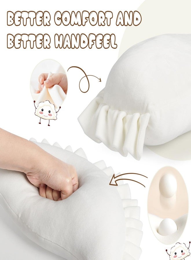 EVOLVEOVER Dumpling Plush Toy Dumpling Decorative Throw Pillow Soft Food Plushies Funny Dumpling Stuffed Animal White(23.6in) - Image 2