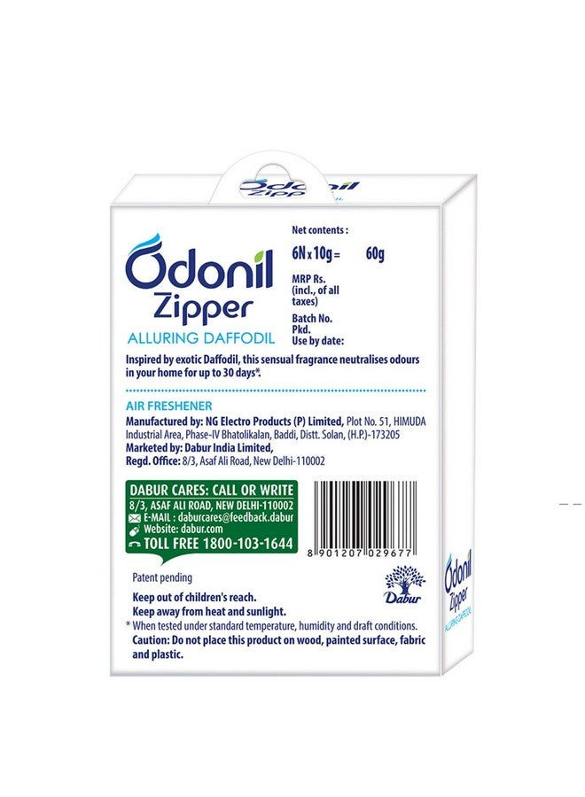 Odonil Bathroom Air Freshener Zipper - Alluring Daffodil - 10 G (Pack Of 6) Multicolor - Alluring Daffodil - Image 2