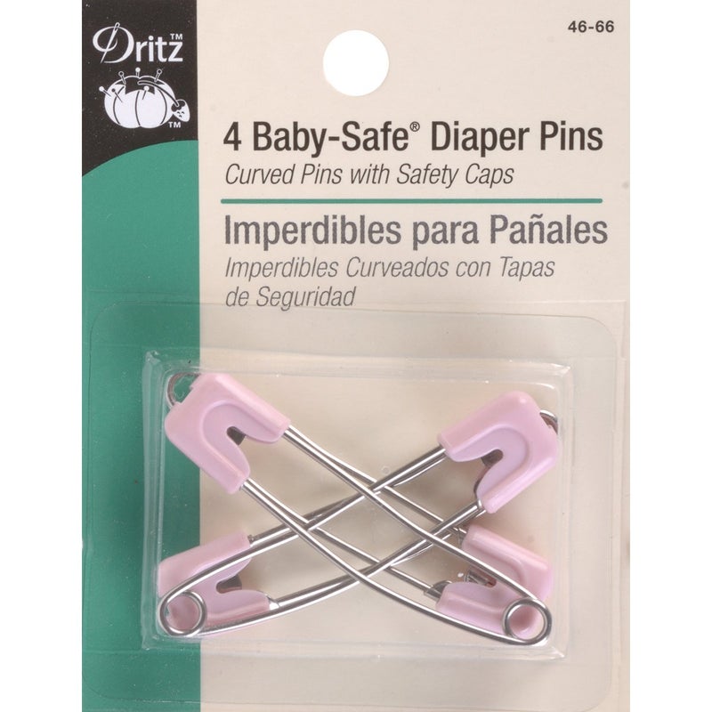 Dritz دريز دبابيس حفاضات آمنة للأطفال بألوان باستيل، 4 قطع، ألوان متنوعة - Image 1