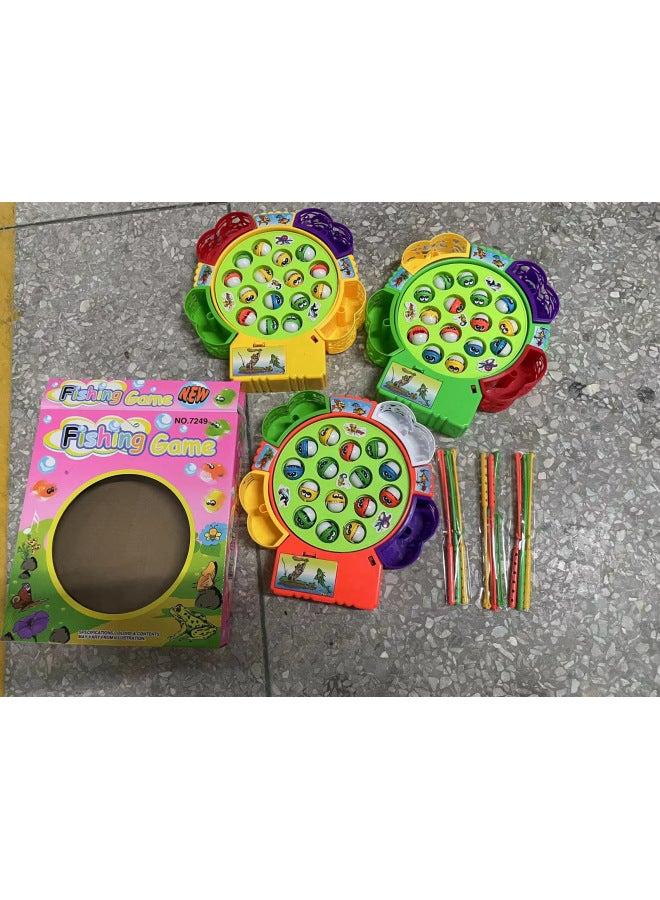 Children's Electric Fishing Toy Rotating Fishing Plate Building Blocks Set Educational Parent-Child Interactive Toys 45/25/15 Fish-Color:6949 Electric Fishing (24) - Image 5