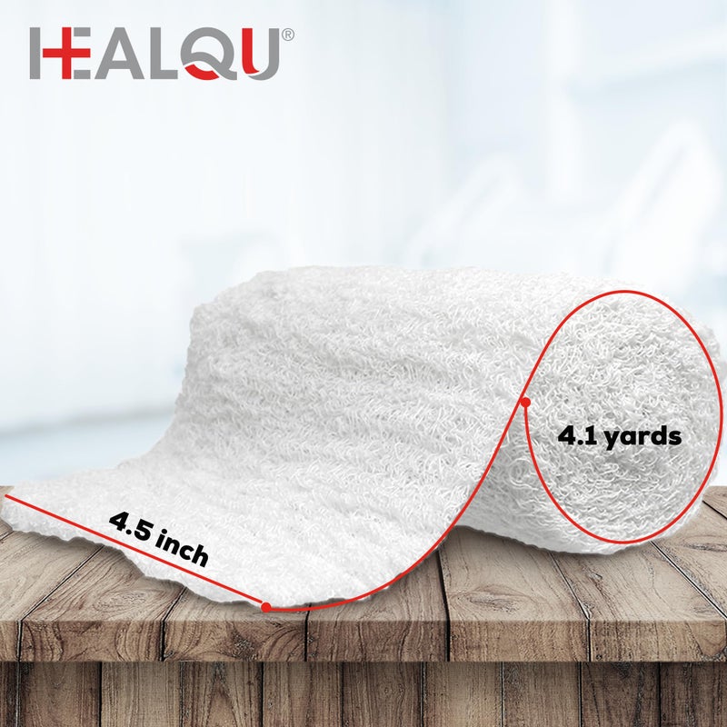 HEALQU Kerlix Type Gauze Bandage Rolls - 4 Â½ in x 4.1 Yds, 6 Ply - 24 Single Sterile Pocuhes - Extra Absorbency, Latex Free, Hospital Grade Cotton Krinkle Fluff Bandage Wrap - Wound Care & First Aid - Image 4