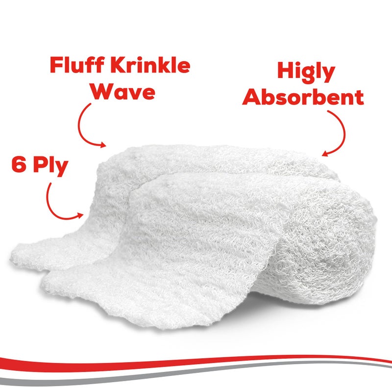 HEALQU Kerlix Type Gauze Bandage Rolls - 4 Â½ in x 4.1 Yds, 6 Ply - 24 Single Sterile Pocuhes - Extra Absorbency, Latex Free, Hospital Grade Cotton Krinkle Fluff Bandage Wrap - Wound Care & First Aid - Image 2