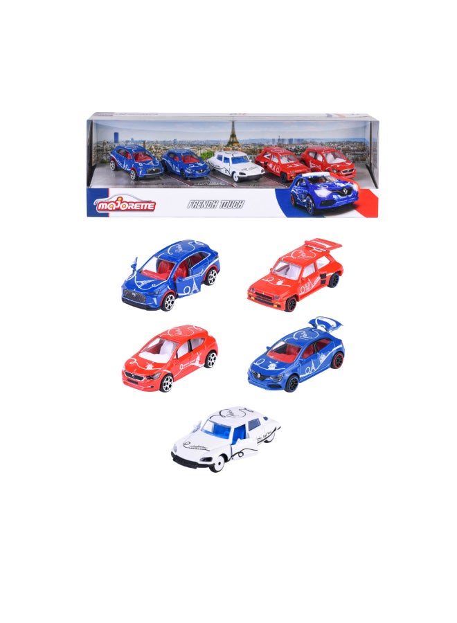 Majorette French Touch Diecast Giftpack, 5 Metal Toy Cars, 1:64 Scale French Edition Vehicles with Paris-Inspired Designs, Freewheel, 7.5 cm, Ages 3+ - Image 3