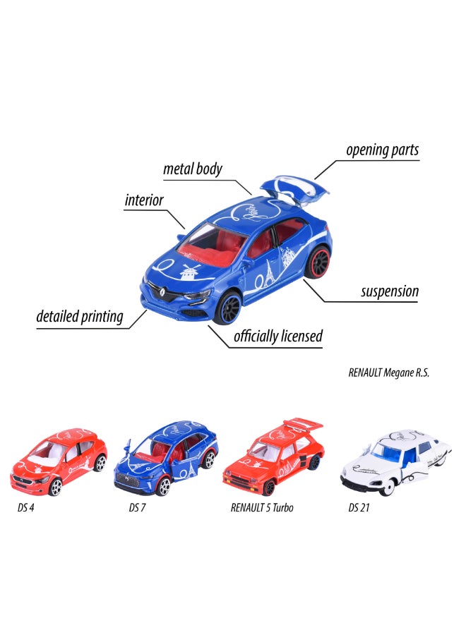 Majorette French Touch Diecast Giftpack, 5 Metal Toy Cars, 1:64 Scale French Edition Vehicles with Paris-Inspired Designs, Freewheel, 7.5 cm, Ages 3+ - Image 4