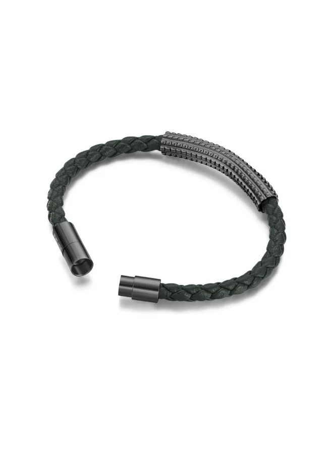 POLICE Urban Texture Bracelet For Men Black Leather