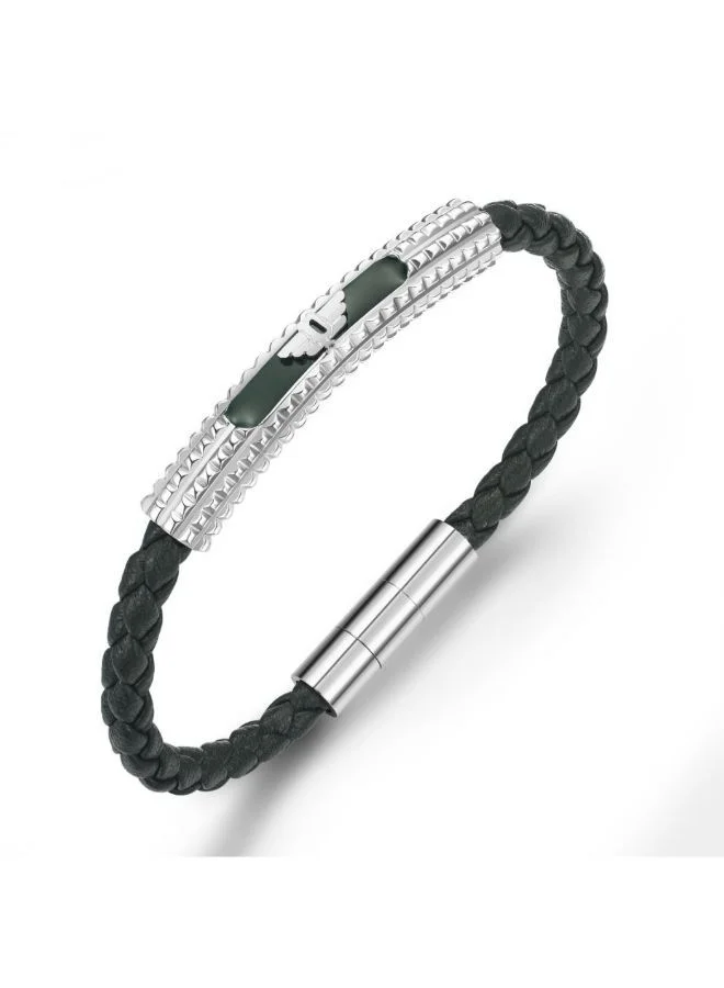 POLICE Urban Texture Bracelet For Men Black Leather