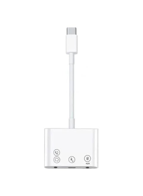 MARGOUN For USB Type-C to Dual 3.5mm Aux Audio Headphone Adapter with USB-C Charge Port 3 in 1 OTG Splitter Live Converter for Android Type-C Input Phones
