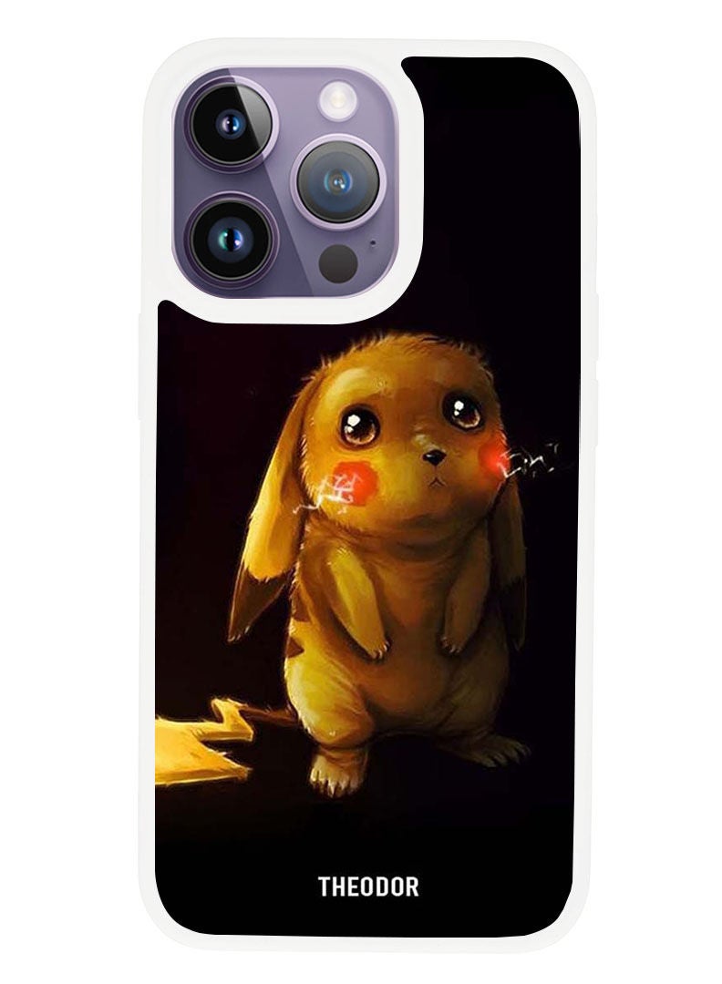 Theodor Protective Case Anti Scratch Shock Proof Cover For APPLE IPHONE 14 PRO Cute Yellow Cartoon (White Bumper) - Image 1