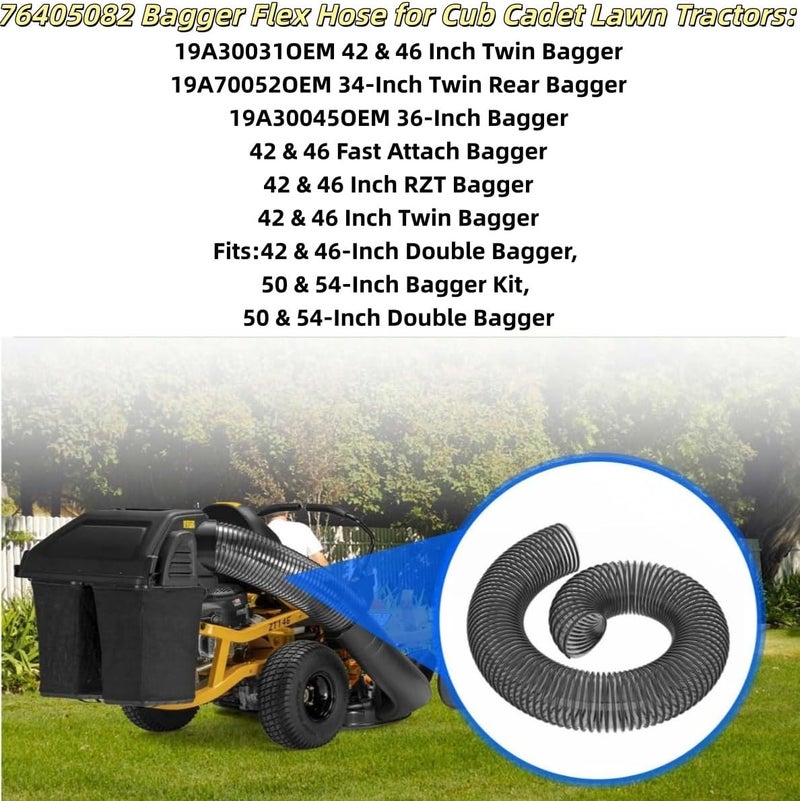 sanbaiyi Bagger Flex Hose for MTD CUB CADET RZT 36" 42" 46" 50" 54" Rear Fast Double Bagger - Image 5