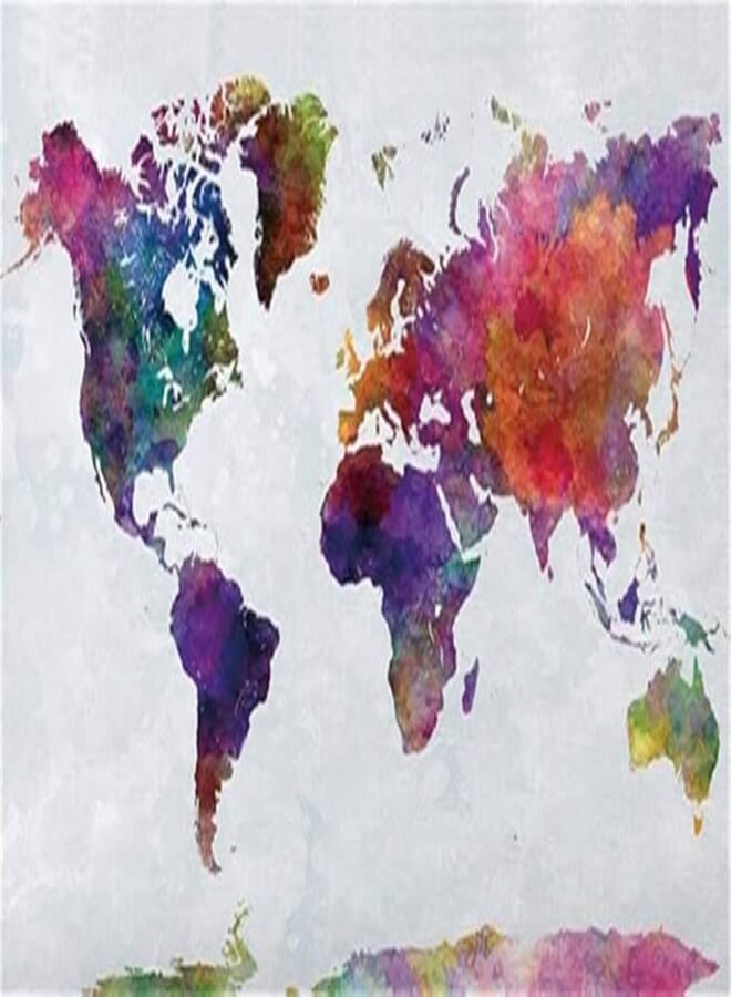 Cwanmh World map wall art abstract canvas painting modern room office decoration creative art posters and printing wall pictures home decoration40x60cm 