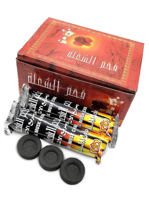 Pack of 100 Pcs 10 Roll Quick Lighting Charcoal Briquettes For BBQ Grill Preparation Long Lasting For Bakhoor and Incense Burning