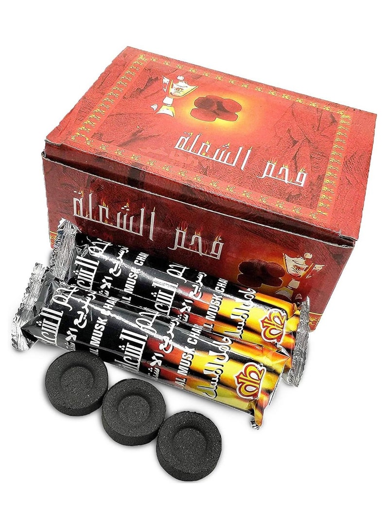 Yuwell Pack of 100 Pcs 10 Roll Quick Lighting Charcoal Briquettes For BBQ Grill Preparation Long Lasting For Bakhoor and Incense Burning  - Image 1