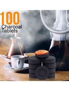 يوويل حزمة من 100 قطعة من قوالب الفحم سريعة الإضاءة مكونة من 10 لفات لتحضير الشيشة والشواية طويلة الأمد لحرق البخور والبخور  - Image 3