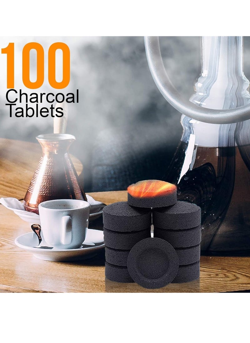 Yuwell Pack of 100 Pcs 10 Roll Quick Lighting Charcoal Briquettes For BBQ Grill Preparation Long Lasting For Bakhoor and Incense Burning  - Image 3