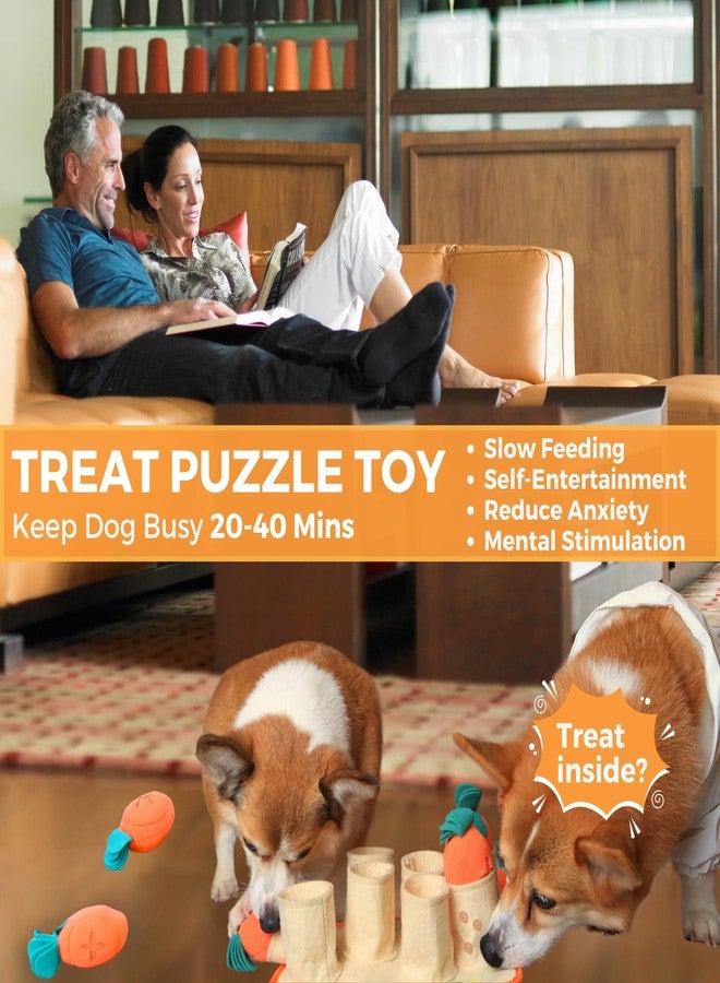 Fossa Boredom Buster for Small and Medium Dog, Interactive Treat Puzzle Rug, Slow Feeder Mat with Squeaky Carrots, 20-40 Mins Self-Entertainment Toy, Enrichment Toy Gifts for Dog - Image 2