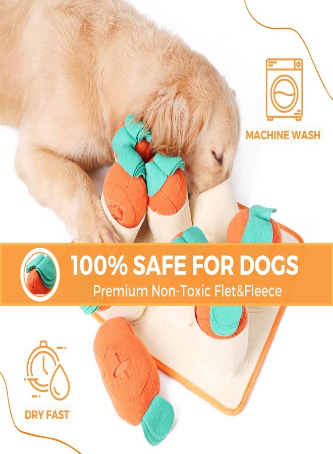 Fossa Boredom Buster for Small and Medium Dog, Interactive Treat Puzzle Rug, Slow Feeder Mat with Squeaky Carrots, 20-40 Mins Self-Entertainment Toy, Enrichment Toy Gifts for Dog - Image 4