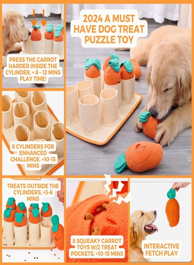 Fossa Boredom Buster for Small and Medium Dog, Interactive Treat Puzzle Rug, Slow Feeder Mat with Squeaky Carrots, 20-40 Mins Self-Entertainment Toy, Enrichment Toy Gifts for Dog - Image 3
