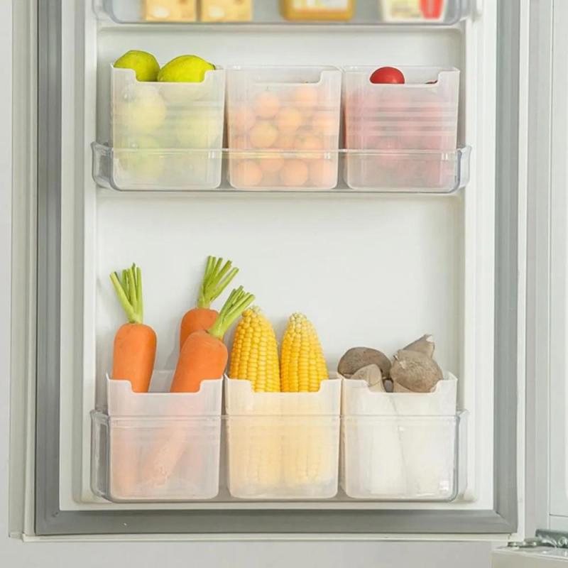 Refrigerator Storage Bin 10x8.5x11 Cm Crystal-Clear Transparency - Smooth Edges Space Saving Organized Fridge Bin for Vegetable Storage - Image 4