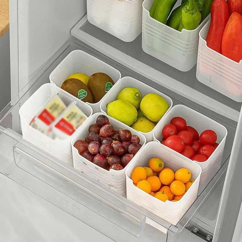 Refrigerator Storage Bin 10x8.5x11 Cm Crystal-Clear Transparency - Smooth Edges Space Saving Organized Fridge Bin for Vegetable Storage - Image 2