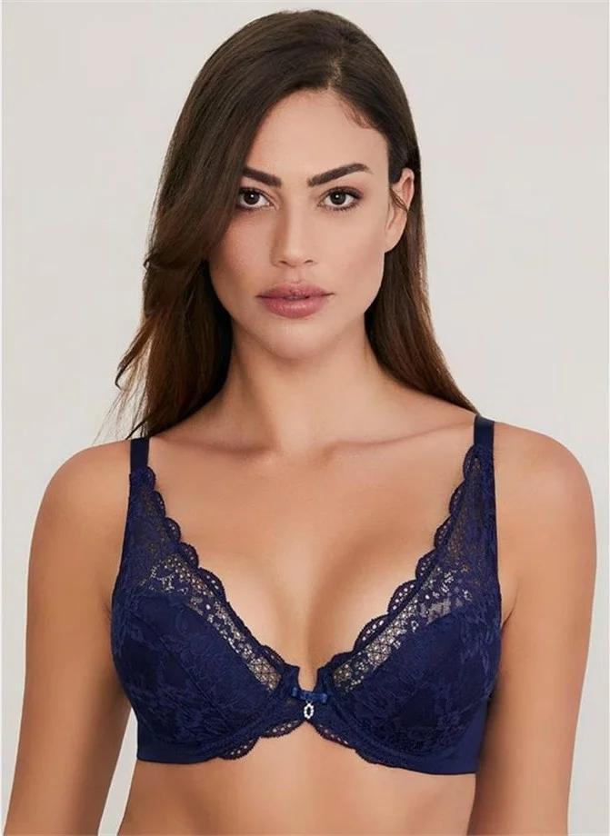 Eros ERSK310 Emmly Underwire Covered Triangle Single Bra - Navy Blue