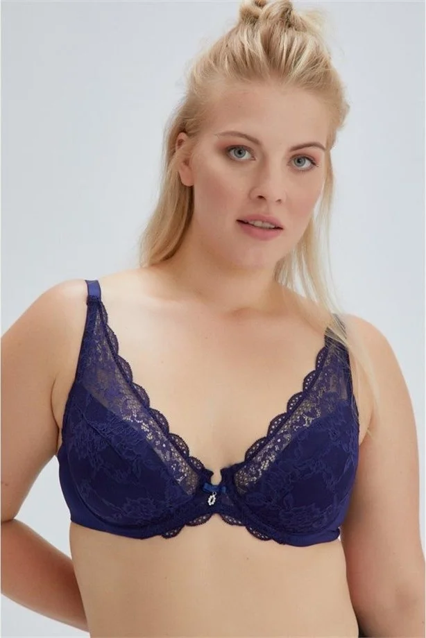 Eros ERSK310 Emmly Underwire Covered Triangle Single Bra - Navy Blue