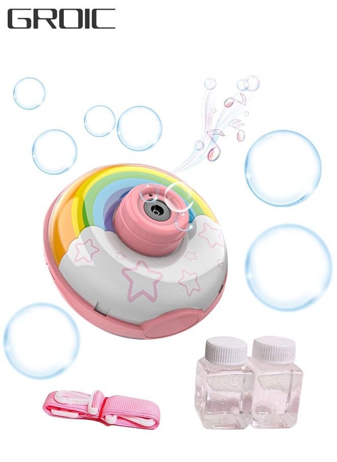 GROIC Bubble Machine for Kids,Portable Rainbow Bubble Camera Bubble Toy for Kids,Musical and Lighting Bubble Blower-Rainbow  - Image 1