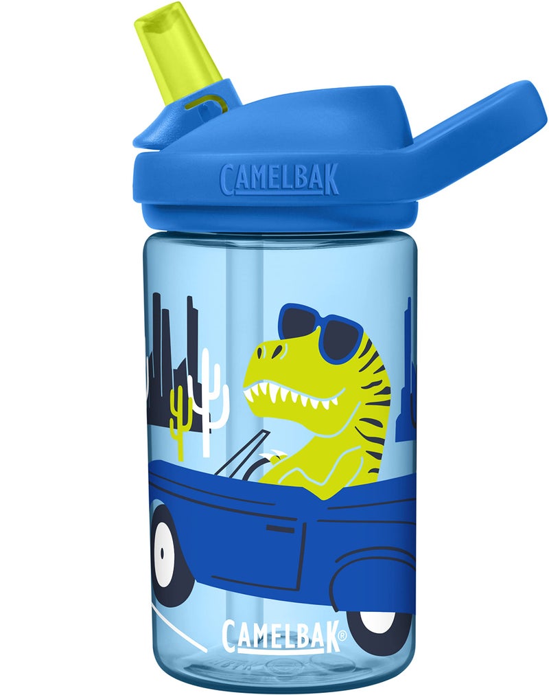 CamelBak eddy+ 14oz Kids Water Bottle with Tritan Renew – Straw Top, Leak-Proof When Closed, Road Trip Dinos - Image 1