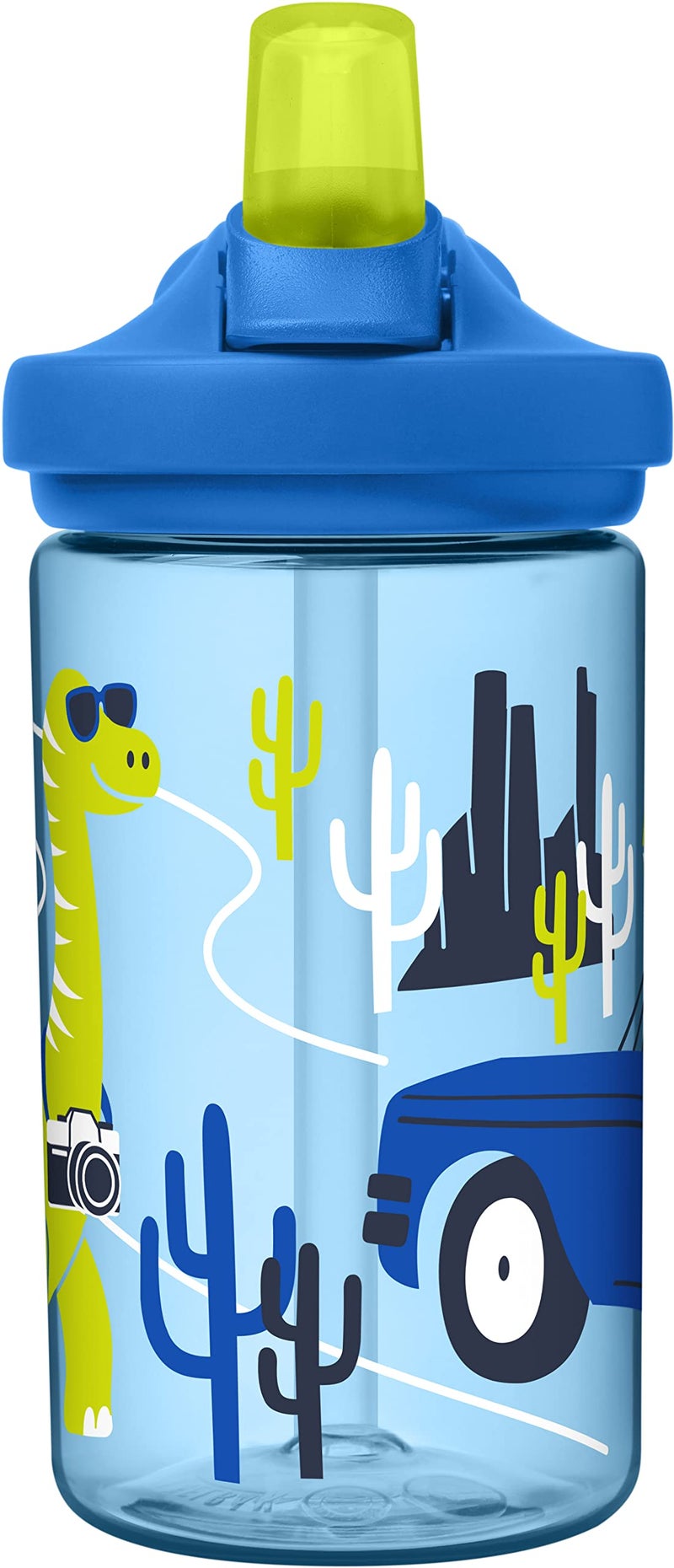 CamelBak eddy+ 14oz Kids Water Bottle with Tritan Renew – Straw Top, Leak-Proof When Closed, Road Trip Dinos - Image 2