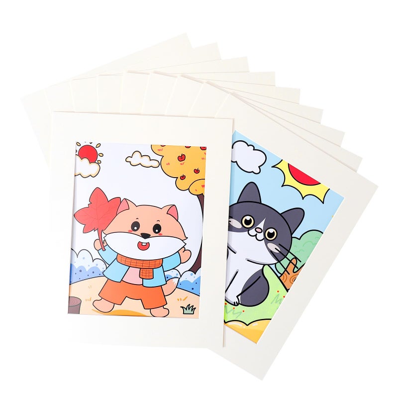 HOTUO 12 Pack A4 Paper Frames for Kids Drawing Ivory Display 85x11 Cardboard Picture Frame with PVC Film
