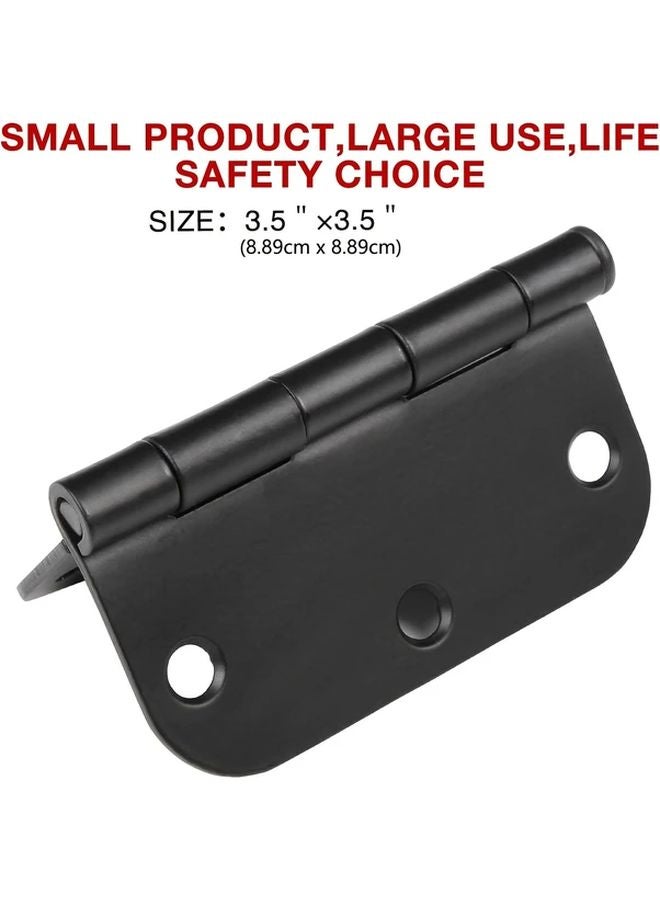 4pcs Matte Black Door Hinges 3.5 Inch 5 8 Inch Radius Interior Flat Iron Bifold Hardware - Image 4