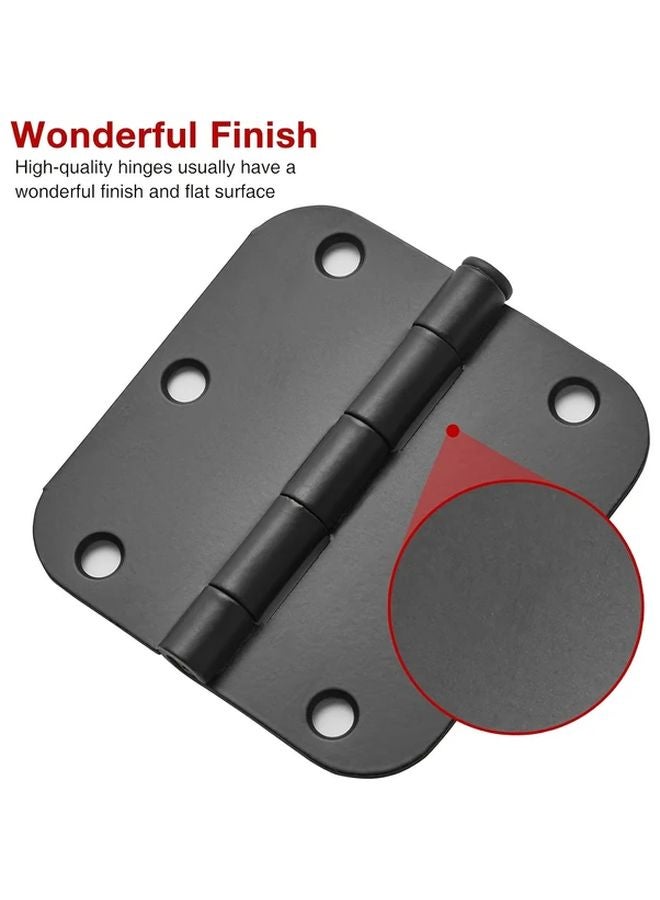 4pcs Matte Black Door Hinges 3.5 Inch 5 8 Inch Radius Interior Flat Iron Bifold Hardware - Image 5