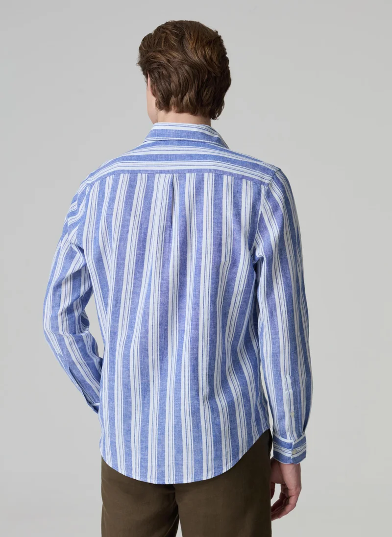 Ovs Striped linen and cotton shirt