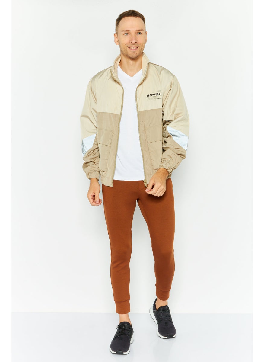 Selected Homme Men Two-Toned Windbreaker Jacket, Beige Combo  - Image 2
