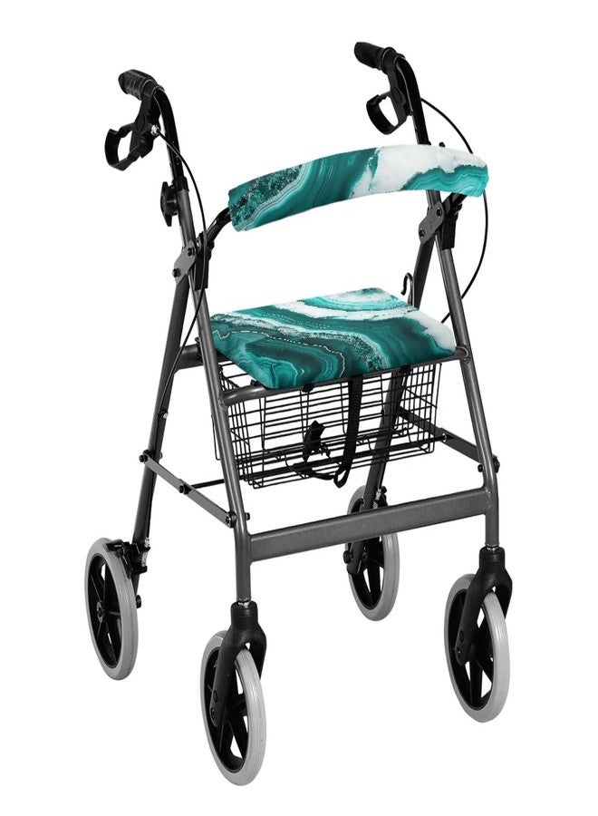 Vanideaoty Marbler Rollator Seat and Back Rest Covers Easy to Install Drive Rollator Accessories with Elastic Band Walker Accessories for Seniors with Seat Gift Covers - Image 1