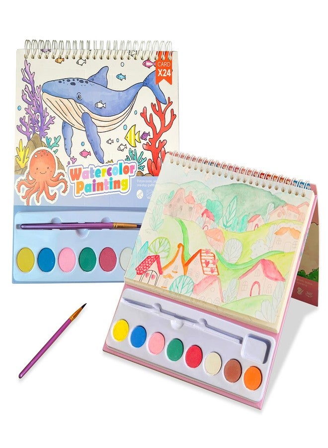 Cavnewt Watercolor Coloring Books for Kids Ages 4-8, Mess Free Watercolor Painting Book, Paint with Water Books for Toddlers, Travel Activities Arts Party Favors Birthday Gifts for Kids Girls & Boys - Image 1
