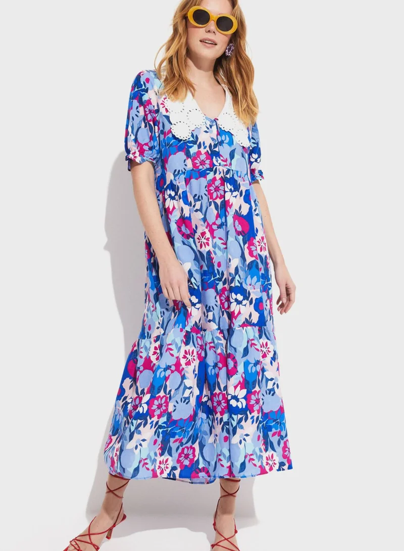 JUNE Floral Tiered Dress