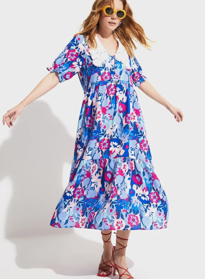JUNE Floral Tiered Dress