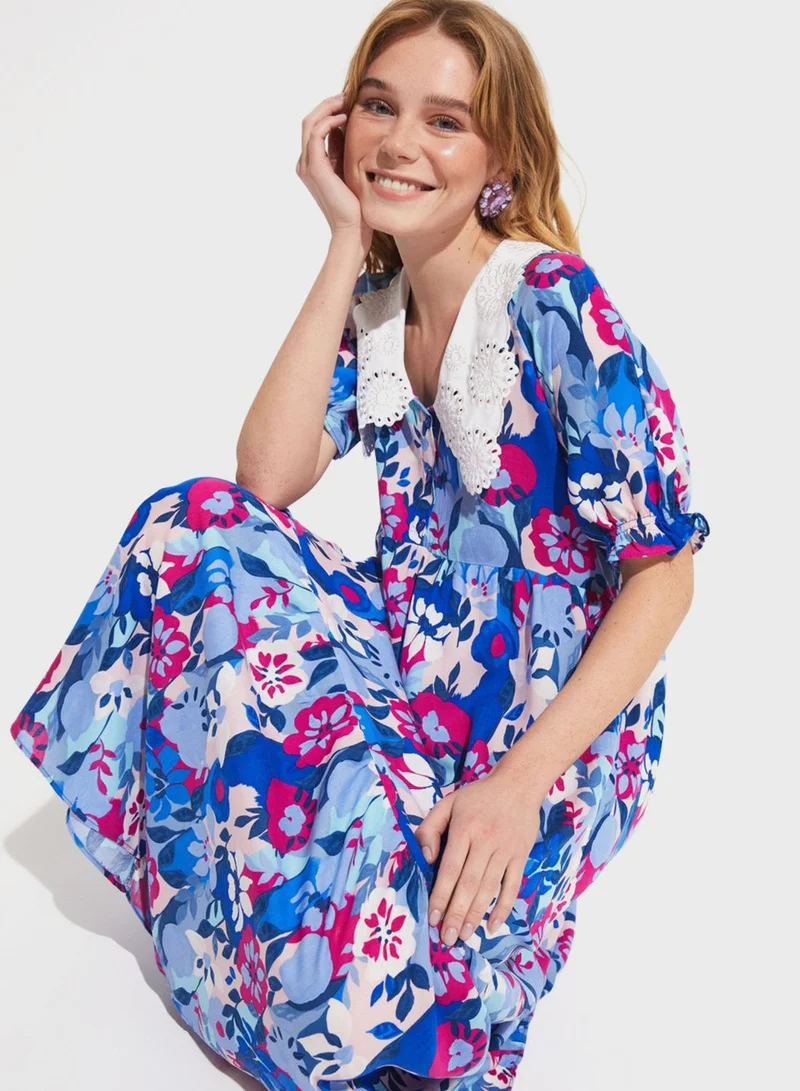JUNE Floral Tiered Dress