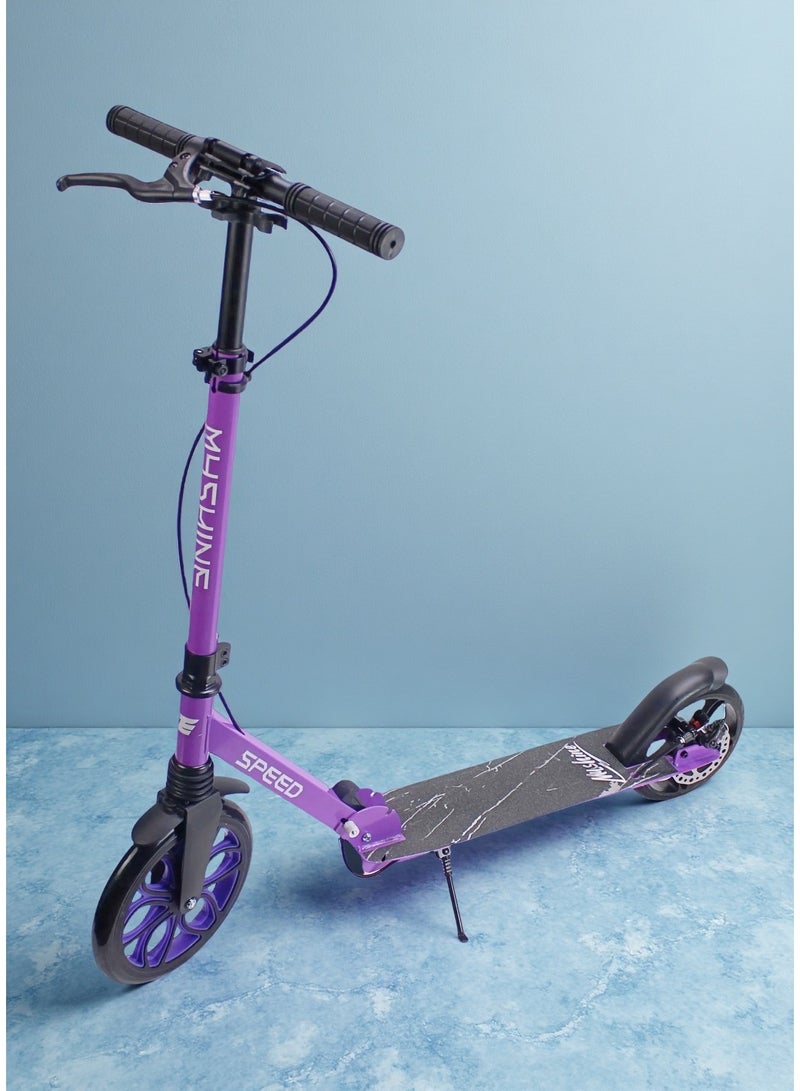 EASY FUTURE Adjustable Kick Scooter for Children 7–14, Foldable Design with Big Wheels, Handle & Rear Foot Brake - Image 1