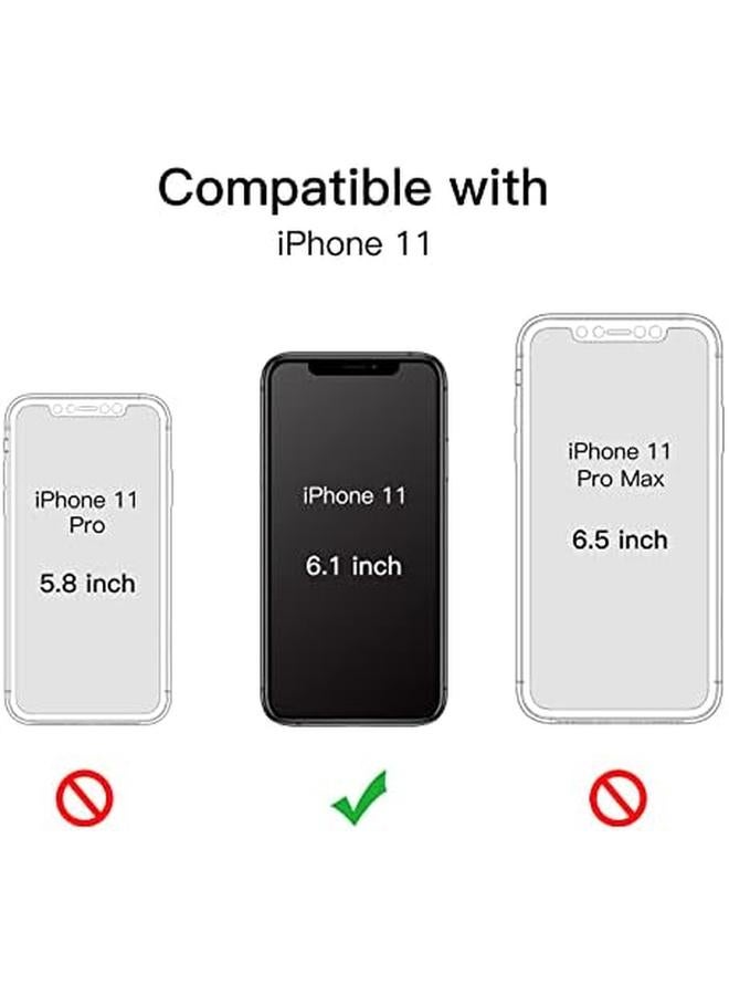 جي تيك جراب لهاتف iPhone 11 مقاس 6.1 بوصة مع واقي شاشة مدمج مضاد للخدش 360 درجة غطاء كامل للجسم متين بظهر شفاف أسود - Image 3