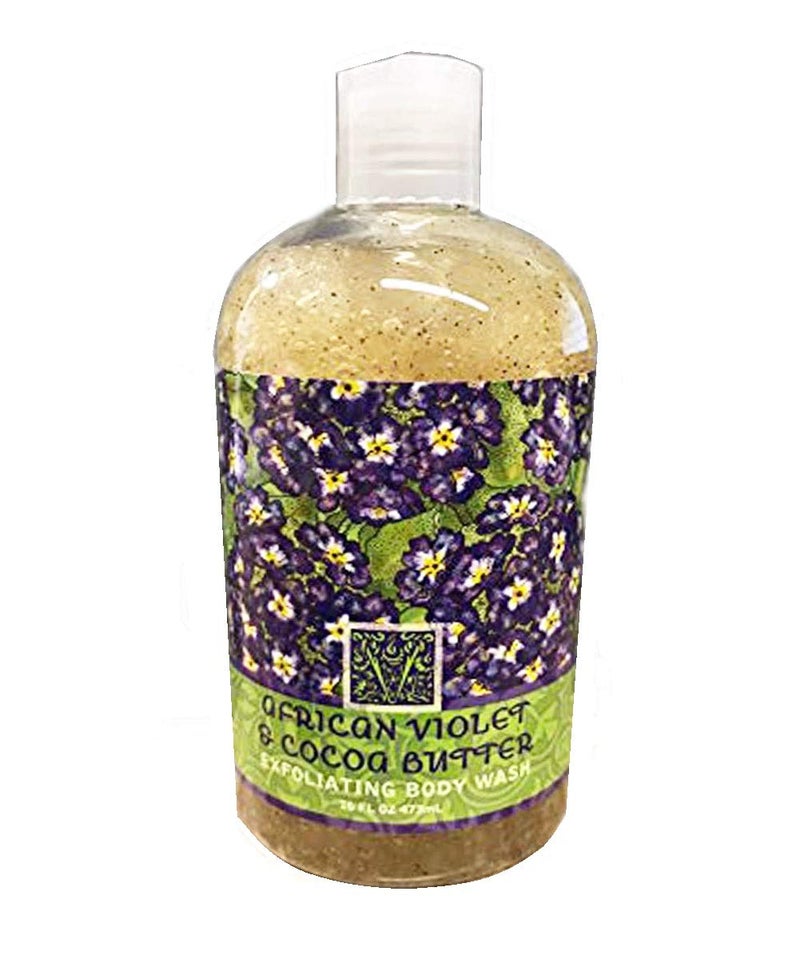 greenwich bay Birsppy Greenwich Bay Exfoliating Body Wash, Enriched with Shea Butter, Blended with Loofah and Apricot Seed 16 oz (African Violet)