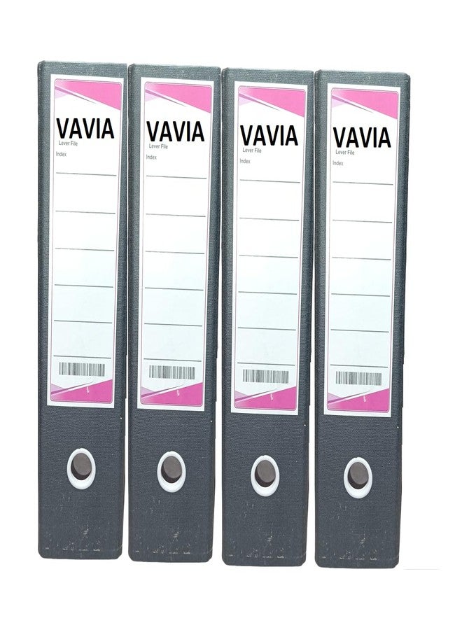 VAVIA Office Lever Arch Clip Binder Box File Folder Index Cover for A4 Documents, Pack of 4 (Single Colour 4 PSC) - Image 1