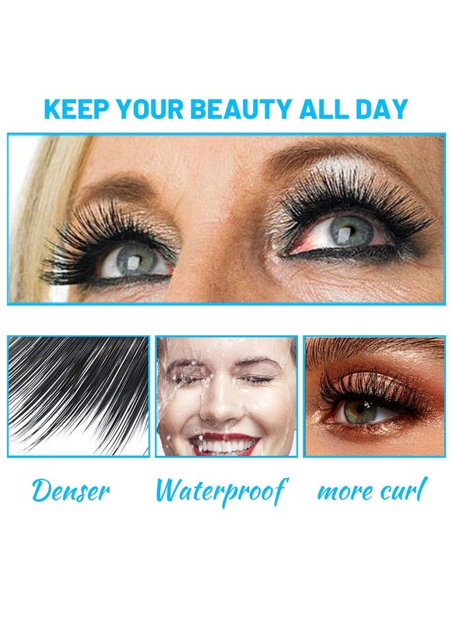 Mascara for Older Women 60 Plus, Mascara for Women over 60 with Thinning Lashes, Waterproof Mascara Black, Hypoallergenic Tubing Mascara Black Volume and Length for Sensitive Eyes (2 Pack)