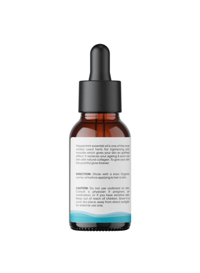 Aravi Organic Peppermint Essential Oil For Skin & Hair Growth, Hair Fall Control, Scalp - 100% Pure & Natural and Undiluted - 15 ml - Image 2
