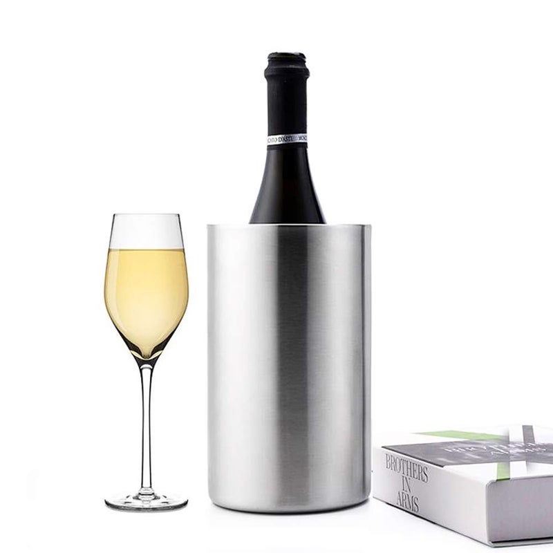 Jolitac Wine Chiller Bucket, Stainless Steel Double Wall Wine Cooler Bucket, Keeps Cold for Hours Wine Bottle Cooler Chiller Insulated Champagne Beer Ice Bucket (1 PC) - Image 4