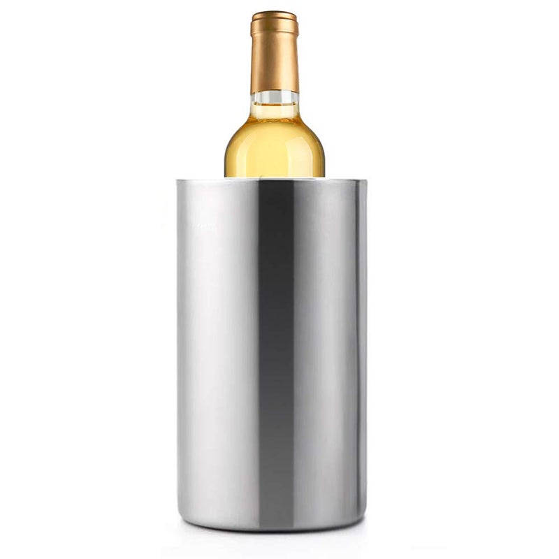 Jolitac Wine Chiller Bucket, Stainless Steel Double Wall Wine Cooler Bucket, Keeps Cold for Hours Wine Bottle Cooler Chiller Insulated Champagne Beer Ice Bucket (1 PC) - Image 1