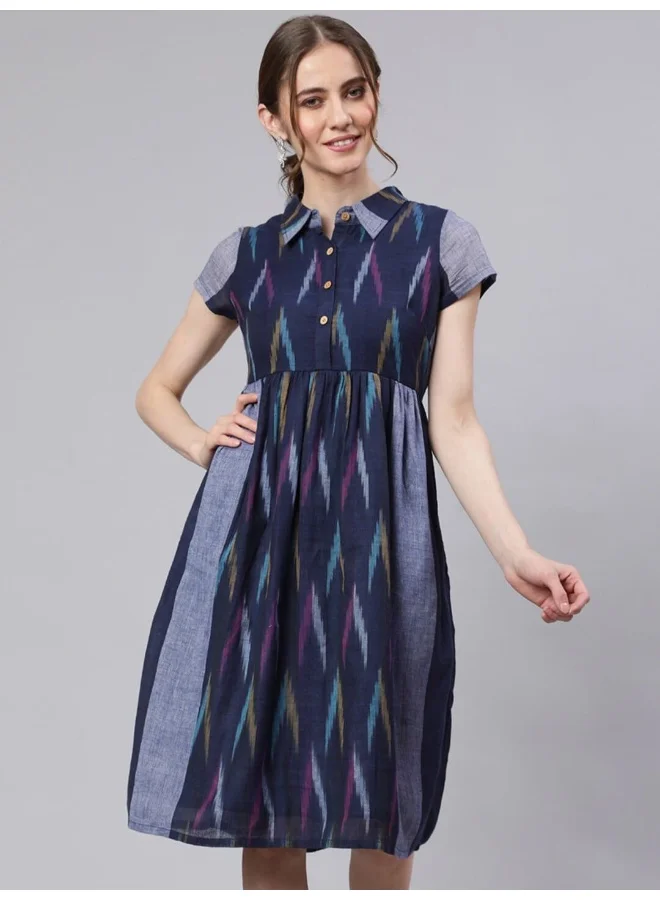 أيه كيه إس Blue Ikat Skater Dress