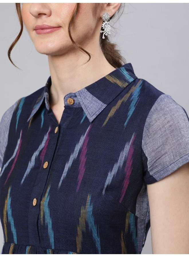 أيه كيه إس Blue Ikat Skater Dress