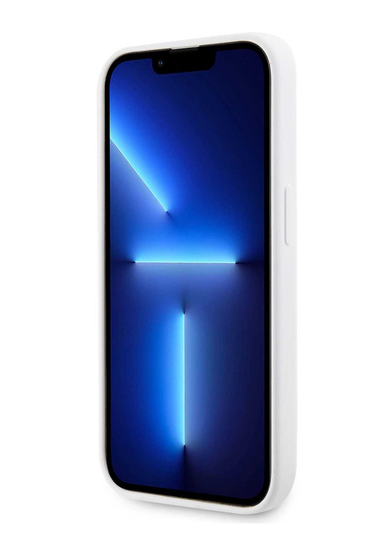 AMG Magsafe Silicone Case with Large Rhombuses Pattern for iPhone 15 Pro -White - Image 3