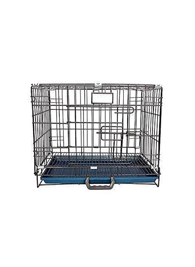 Dog Cage - Powder Coated, Double Door Folding Metal Cage/Crate/Kennel With Removable Tray And Paw Protector For Dogs, Cats And Rabbits (Silver Black Color, 18 Inch) - Image 5